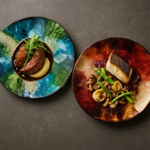 M.STYLE Element エレメント プレート&クープボール ガラス食器 ハンドメイド