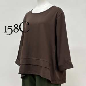 【イタリア製】158C フロント2段裾 バックタックデザイン ゆったりシルエット カットソー