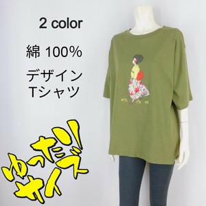 【2025春夏新作】■2色展開■綿★デザインTシャツ★ゆったりサイズ