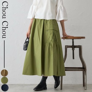 ポケット付きギャザースカート　人気  2025　chouchou東京