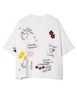 【2025春夏新作】手刺繍を着るTシャツ 手刺繍 五分袖Tシャツ 3号