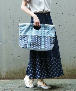 【2025新作】くり手ハンドルトート 2WAY 花柄刺繍デニムトートバッグ A4サイズ