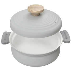 軽いセラミック　IH対応卓上鍋18cm（ライトグレー）