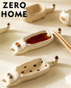 家庭料理用 猫柄 小皿 調味料・箸置き コンパクト