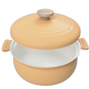 軽いセラミック　IH対応深型卓上鍋24cm（オレンジ）