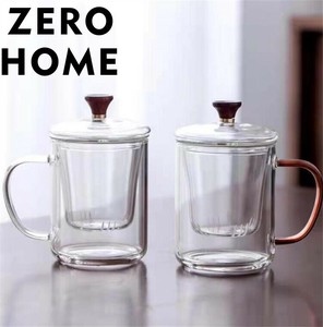 グラス ろ過 花湯飲み 茶の湯分離 オフィス 個人専用グラス クリスタルグリップ 琥珀グリップ