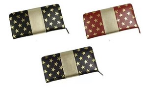 Gold Star Leather Long Wallet