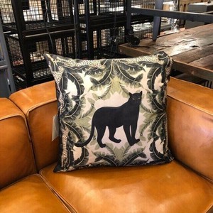 ベルベットサファリクッションカバー　JAGUAR　45×45cm