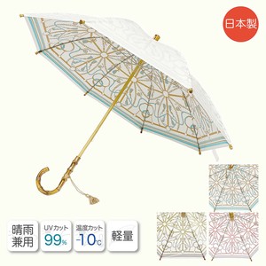 【日本製 晴雨兼用傘】紫外線カット99%以上 遮熱効果 軽量 長傘 天然寒竹 タッセルベルト柄