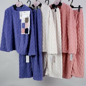 【売筋】暖かふわもこジャガードボア上下セット パジャマ もこもこ SET UP ボア ルームウェア ボアパジャマ