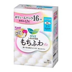 【医薬部外品】ロリエ　しあわせ素肌　もちふわfit　ボリュームパック　特別心配な昼用30cm　羽つき