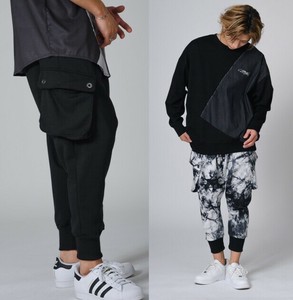 <2025定番>綿100%スウェット　クロップドサルエルカーゴパンツ/メンズ