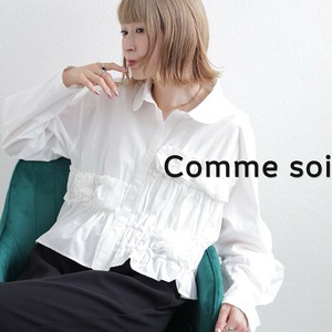 ■comme soi（コムソワ）■アシンメトリーフリルデザインシャツブラウス　 2025新作