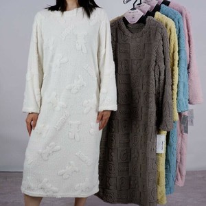 暖かふわもこジャガード ボアワンピース パジャマ もこもこ ワンピース ボア ルームウェア ボアパジャマ