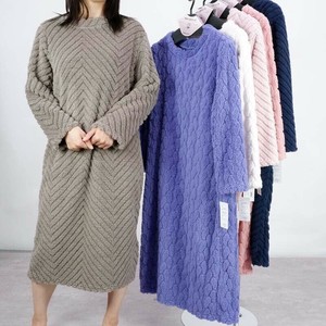 暖かふわもこジャガード ボアワンピース パジャマ もこもこ ワンピース ボア ルームウェア ボアパジャマ