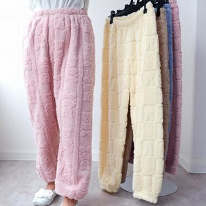 暖かふわもこジャガード ボアパンツ もこもこ パンツ ボア ルームウェア パジャマ もこもこパンツ くま