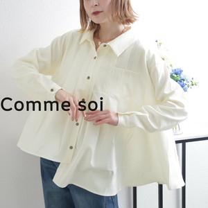 ■comme soi（コムソワ）■タックデザインアシンメトリープリーツシャツブラウス　 2025新作