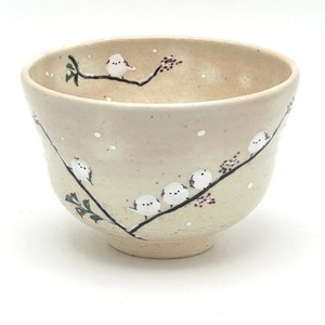 【抹茶碗】京焼抹茶碗 「シマエナガ」／手描き 日本製 抹茶茶碗 和食器 清水焼