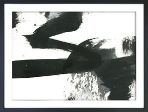 キャンバスフレームアート Black and White paint stroke texture