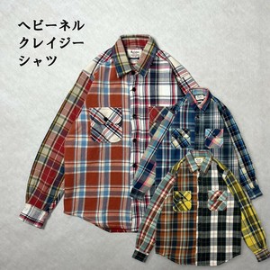 ヘビーネルクレイジーシャツ　アメカジ　ストリート　カジュアル　ネルシャツ　ヘビーウェイト