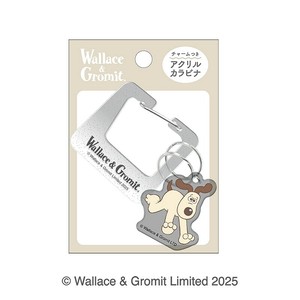 ■2025AW　先行予約■　Wallace＆Gromits　チャーム付きアクリルカラビナ　グレー