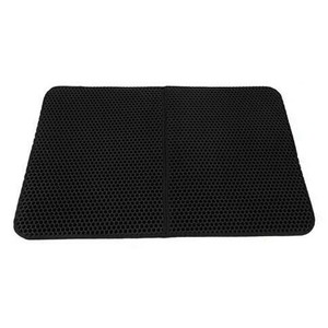 ベスト・アンサー 猫トイレ用 ブラック 砂取りマット 45×60cm  折り畳み 猫砂飛散防止 pet-056-bk