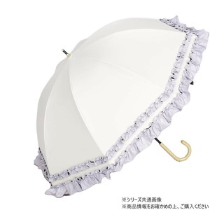 KIZAWA ラタン深張 ダブルフリルショート日傘 オフ×パープル M50SQ-081API-off-purple