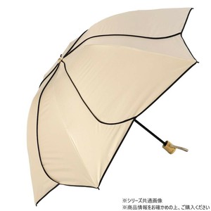 KIZAWA 花びら逆さ折りたたみ日傘 ベージュ×ブラック M55HB-063PO-beige-black