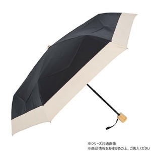 KIZAWA 形状安定折りたたみ日傘 バイカラー ブラック×ベージュ M50XT-063PI-black-beige