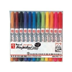 寺西化学工業　マジックインキ　マジェスタースリム　12色セット　油性　MMJ70C-12