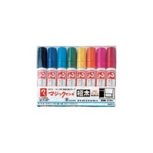 寺西化学工業　マジックインキ　極太　8色セット(クリアケース)　油性　MGDC-8