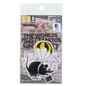 【ステッカー】バンクシー 透明素材ステッカー Briefcase Parachute Rat
