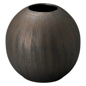 【信楽焼】金いぶし 玉 花瓶(日本製)