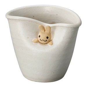 【信楽焼】窓うさぎ たわみポット 花入(日本製)