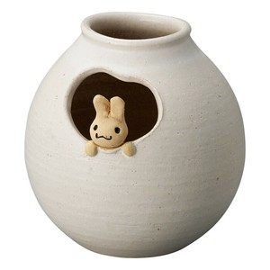 【信楽焼】窓うさぎ 玉 花瓶(日本製)
