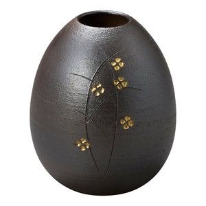 信乐烧 花瓶/花架 黑色 日本制造