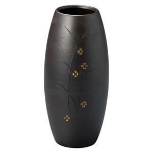 信乐烧 花瓶/花架 黑色 日本制造