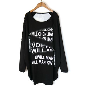 Tシャツ 長袖 文字柄  ラウンドネック  ゆったり 春秋 快適 レディース ファッション MBQ3217