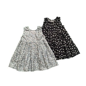 【日本製 子供服】 花柄切り替えワンピース［100〜140cm］