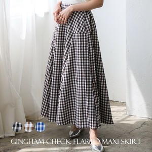 Skirt Gingham Check Maxi-skirt