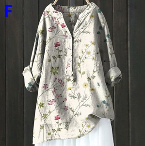 シャツ 長袖 花柄 Vネック 春秋 快適 レディース ファッション  MBQ3247