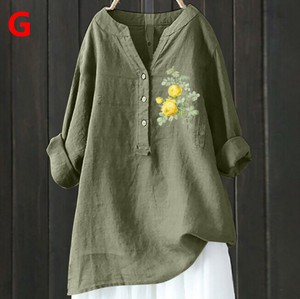 シャツ 長袖 Vネック 花柄 春秋 快適  レディース ファッション MBQ3249
