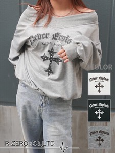 T-shirt Lined pullover V-Neck Rhinestone [2025 NEW]