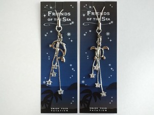 UK*NEW流れる4つ星ストラップ　イルカ　ウミガメ　日本製