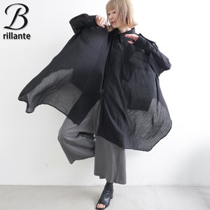 アシンメトリーヘム オーバーシルエット ロングシャツ ブラウス羽織　2025新作aw BRILLANTE東京（200231）
