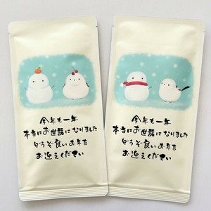 お茶メール（年末ご挨拶_雪とシマエナガ/煎茶ティーバッグ 2g×10P）【深蒸し掛川茶/感謝/御礼/年末/冬】