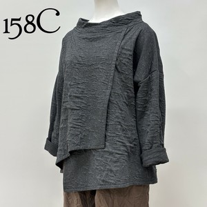 【イタリア製】158C ワッシャー加工 フロント重ね着デザイン カットソー