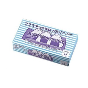 プラスチック手袋　NEXTパウダーフリー　ブルー　M　(100枚入)　SPL0502