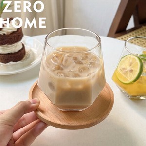 冷飲み用ガラスコップ 菱角パターン 飲食店向け フルーツ水・ソーダー 見た目も美味しさ増す