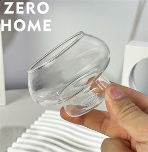 透き通るキノコ型グラス ホットドリンク対応 ジュース・コーヒー用ガラス製